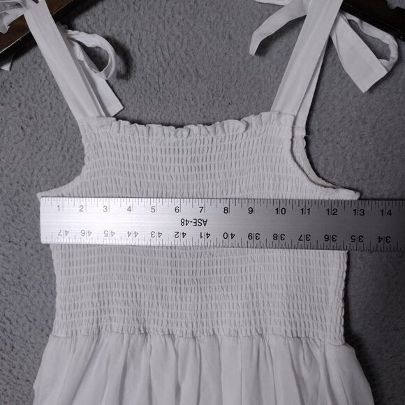 NWT 🤍Andrew Marc New York Dress Women's Medium White Eyelet Tie-Shoulder - Picture 11 of 15